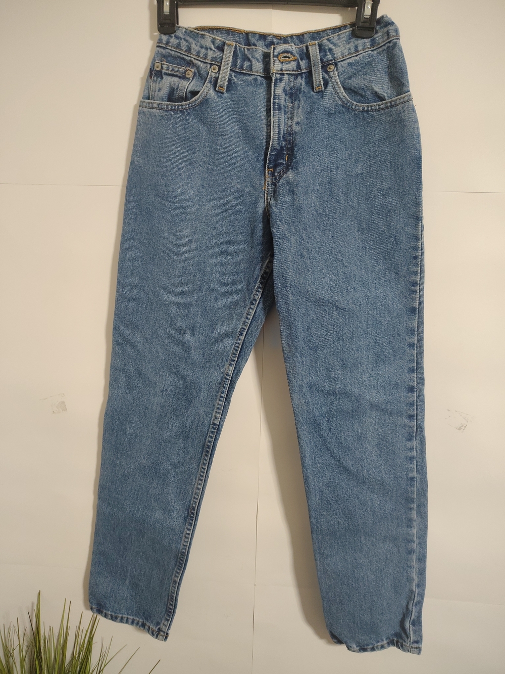 Ralph Lauren High-Rise Straight-Leg Jeans in Medium Blue Denim
